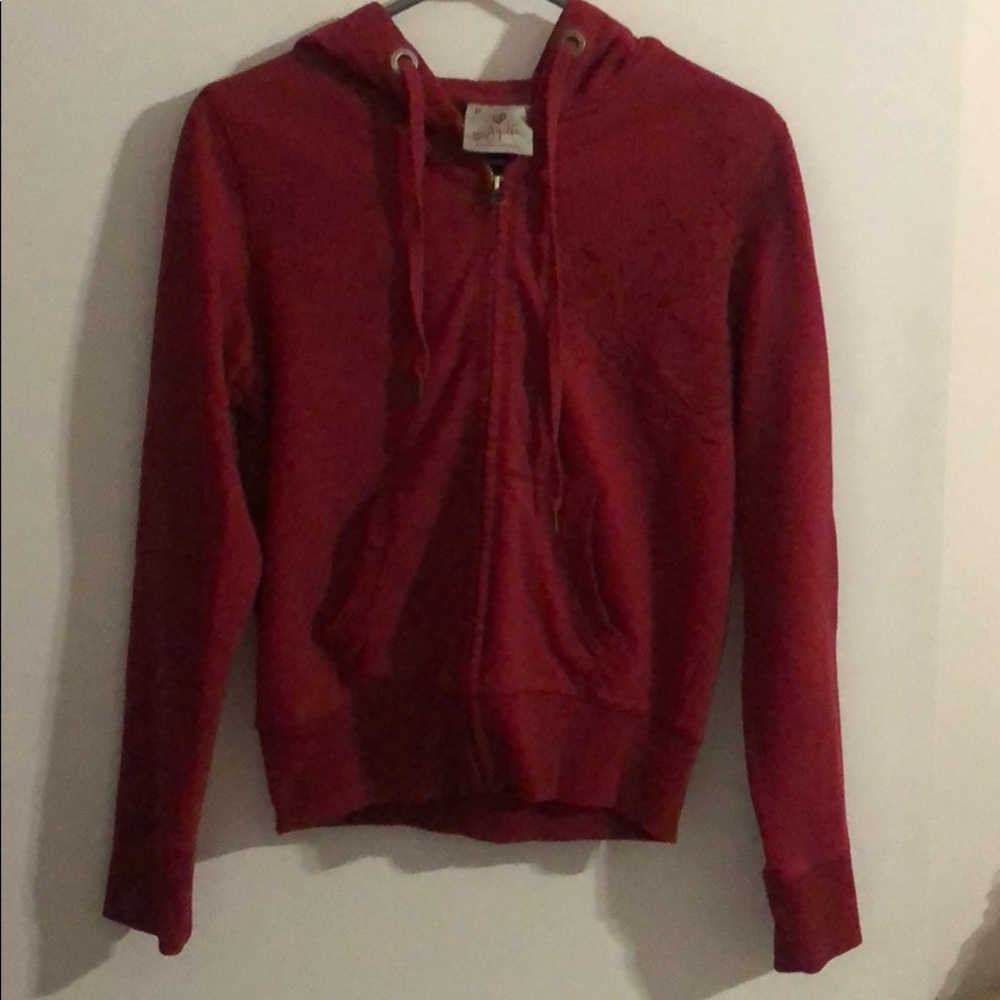 Red zip up hoodie